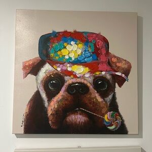 Two dog paintings each size 22 by 30 each in great and untouched condition